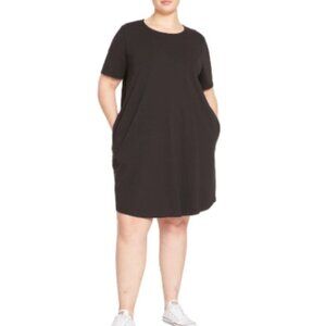 Universal Standard Womens M 18-20 Halie T-Shirt Dress In Black Color